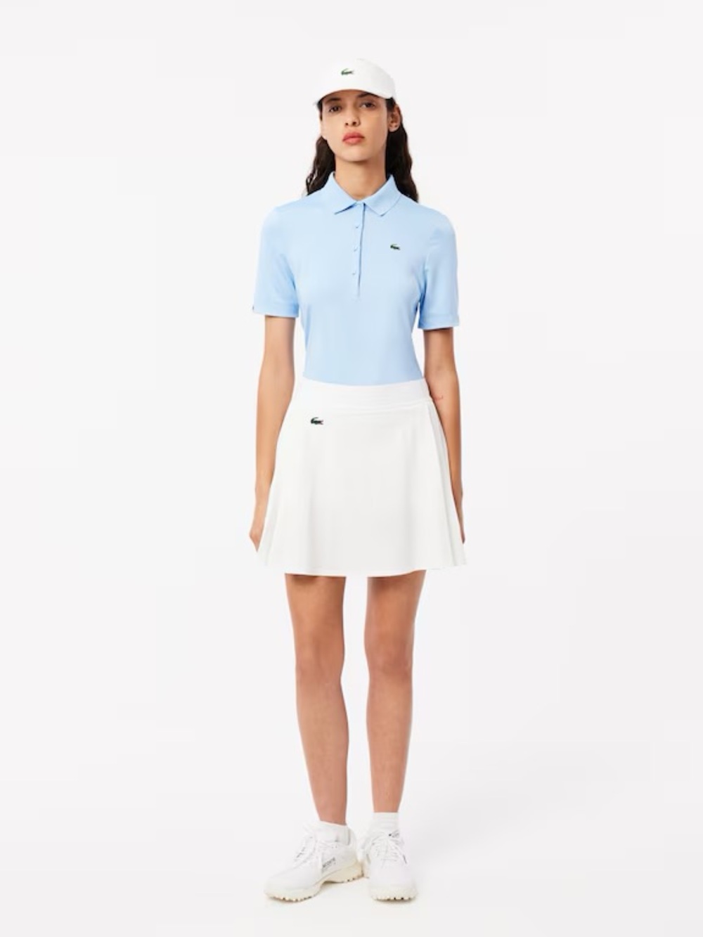 Lacoste White Tennis/Golf Women's Lined Ultra Dry Stretch Skirt Small 36 (4)